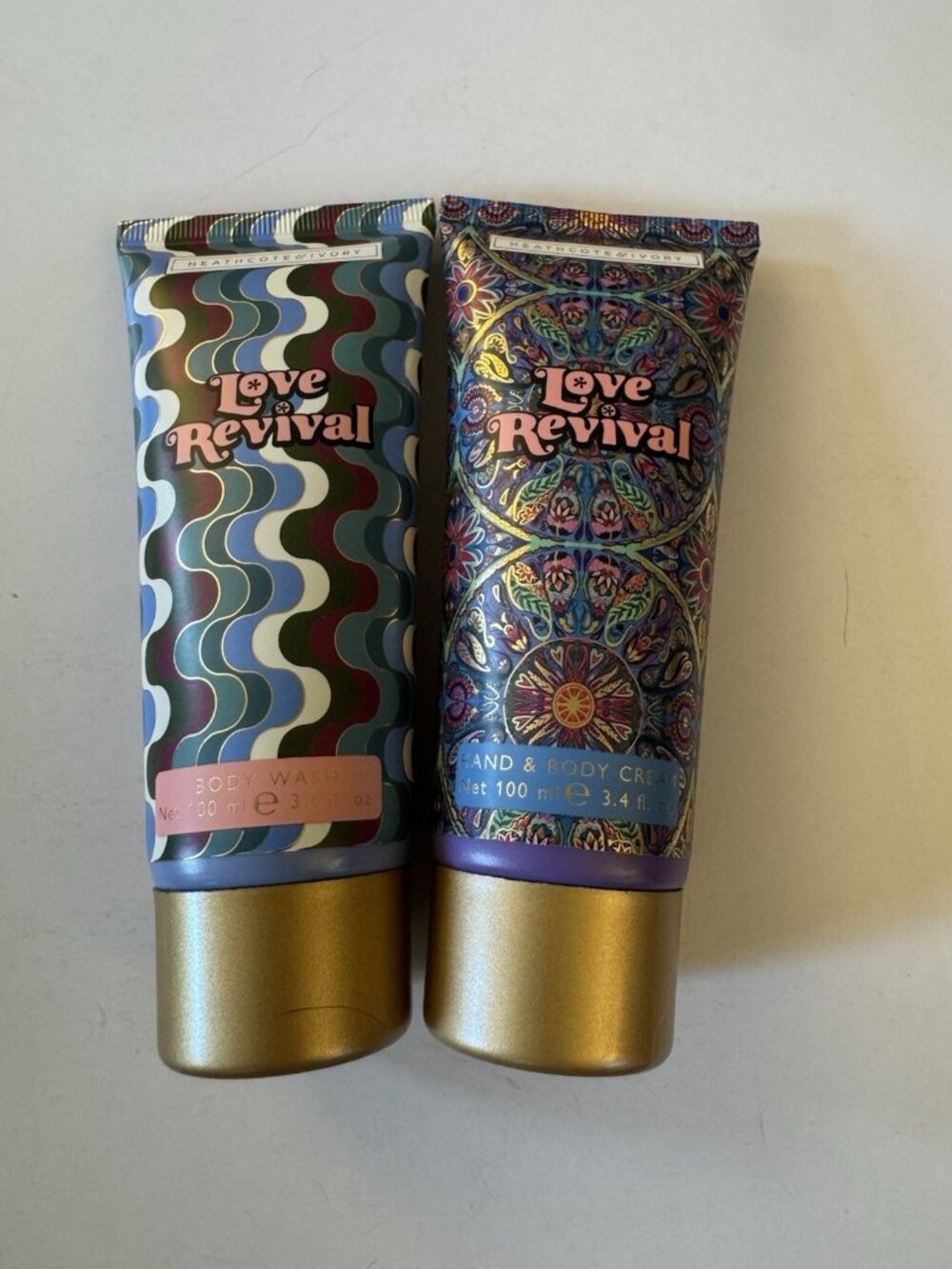 Heathcote & Ivory LOVE REVIVAL Body Wash & Hand Body Cream 3.4 Oz D4